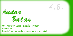 andor balas business card